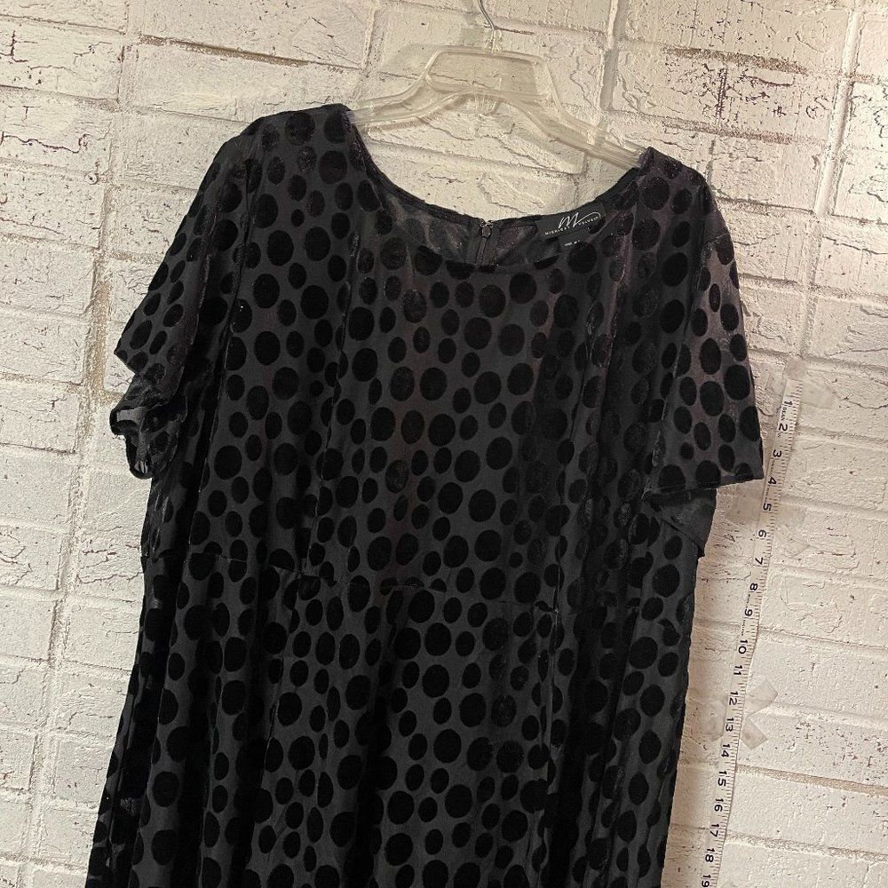Midnight Velvet Black Polka Dot High Low Dress Plus Size 3X